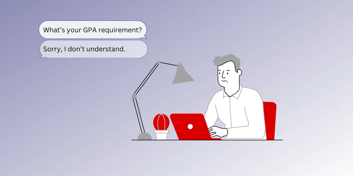 admissions bot not recognizing candidates' questions